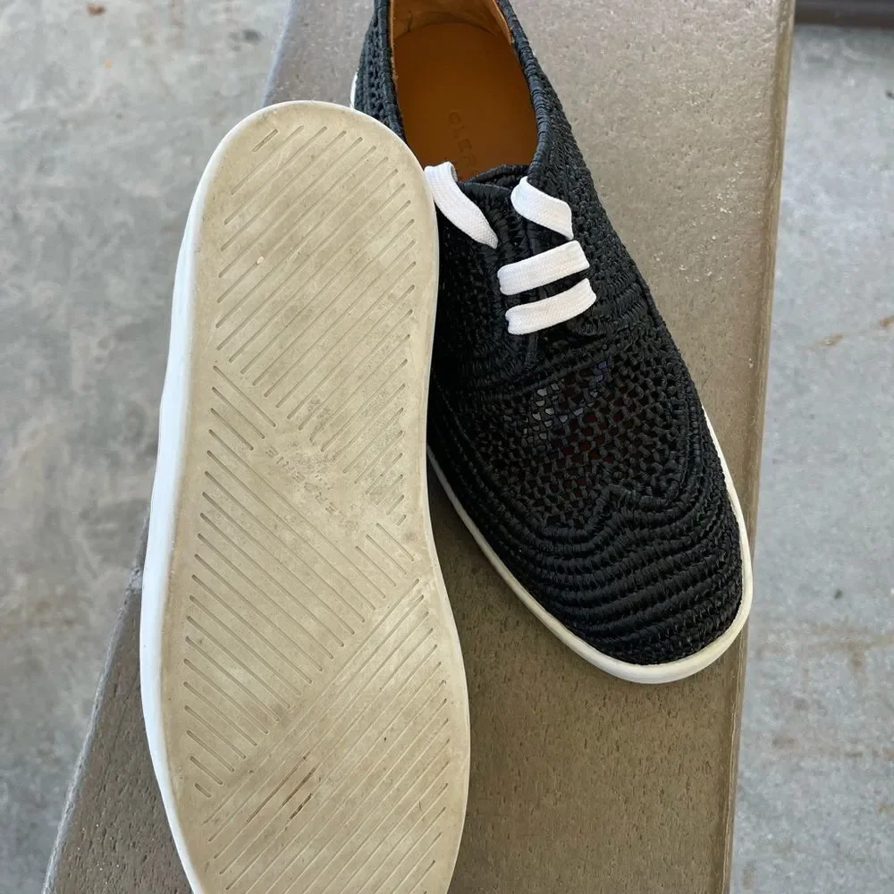 Clergerie Lisa7 Black Raffia Loafers‎